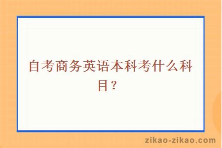 自考商务英语本科考什么科目？