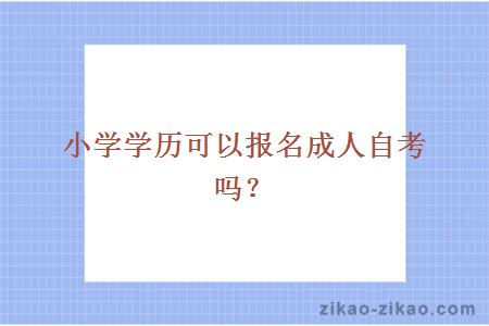 小学学历可以报名成人自考吗？