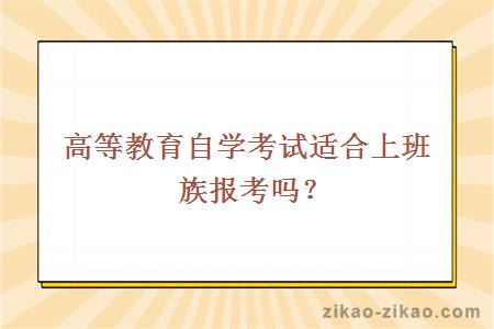 高等教育自学考试适合上班族报考吗？