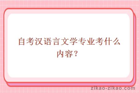 自考汉语言文学专业考什么内容？