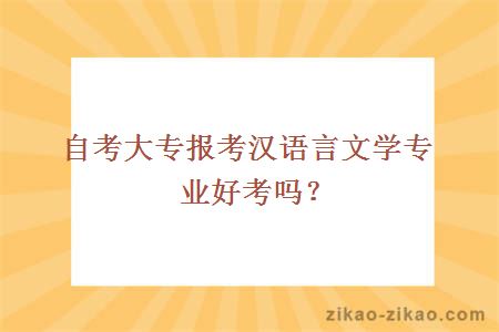 自考大专报考汉语言文学专业好考吗？