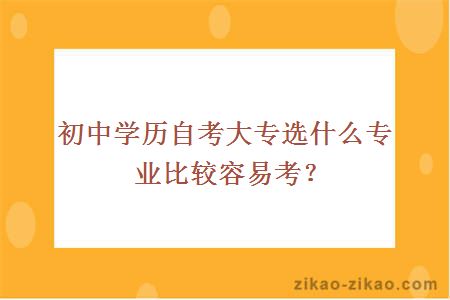 初中学历自考大专选什么专业比较容易考？