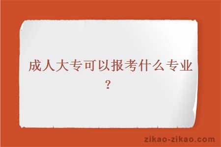 成人大专可以报考什么专业？