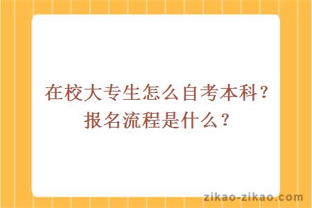 在校大专生怎么自考本科？报名流程是什么？