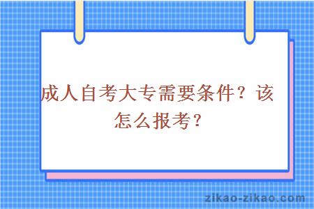 成人自考大专需要条件？该怎么报考？