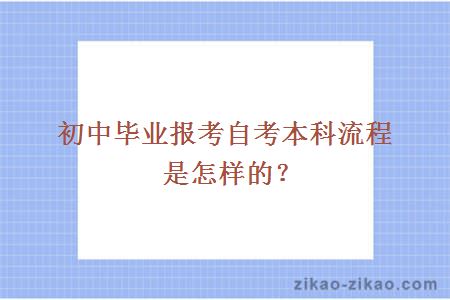 初中毕业报考自考本科流程是怎样的？