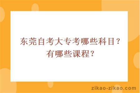 东莞自考大专考哪些科目？有哪些课程？