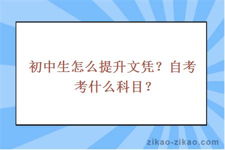 初中生怎么提升文凭？自考考什么科目？