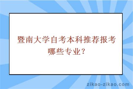 暨南大学自考本科推荐报考哪些专业？