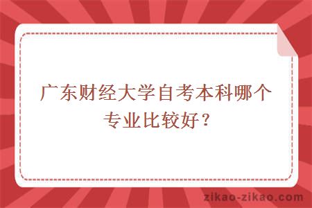 广东财经大学自考本科哪个专业比较好？