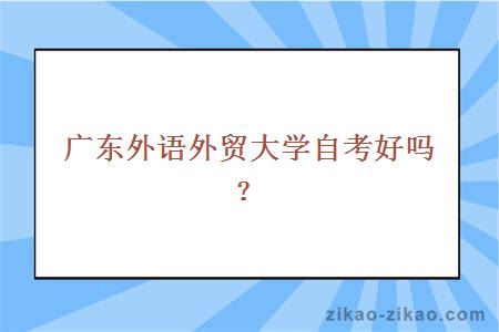 广东外语外贸大学自考好吗？