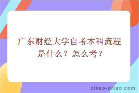 广东财经大学自考本科流程是什么？怎么考？