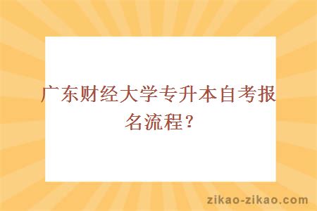 广东财经大学专升本自考报名流程？