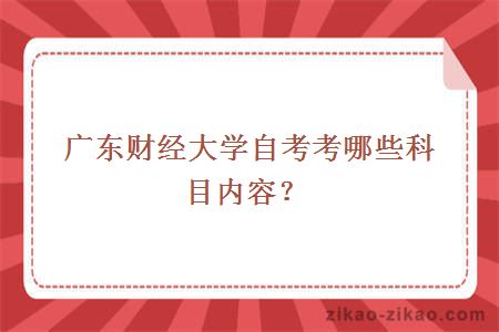 广东财经大学自考考哪些科目内容？