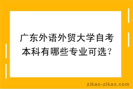 广东外语外贸大学自考本科有哪些专业可选？