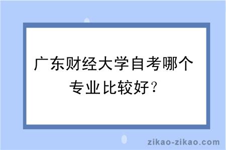 广东财经大学自考哪个专业比较好？