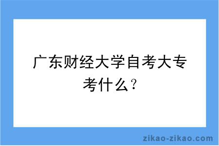 广东财经大学自考大专考什么？