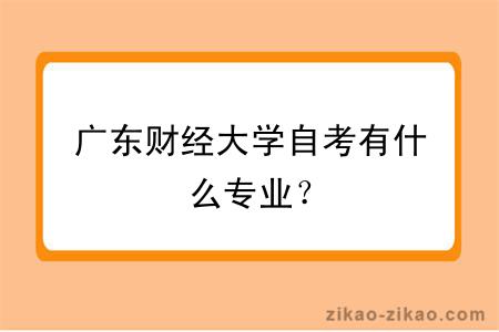 广东财经大学自考有什么专业？