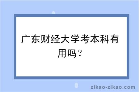 广东财经大学考本科有用吗？