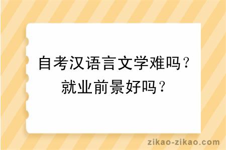 自考汉语言文学难吗？就业前景好吗？