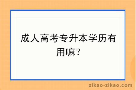 成人高考专升本学历有用嘛？