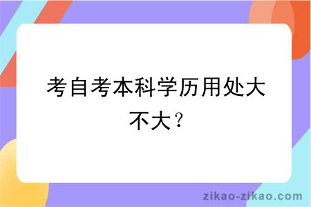 考自考本科学历用处大不大？