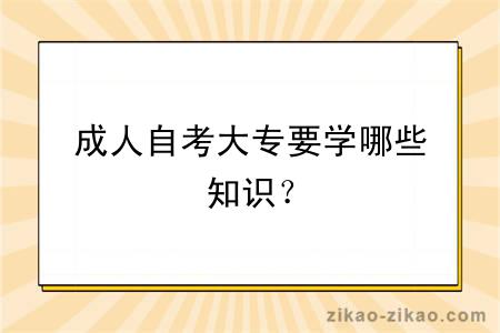 成人自考大专要学哪些知识？