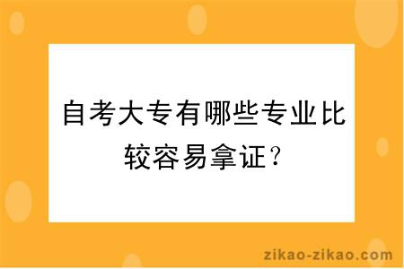 自考大专有哪些专业比较容易拿证？