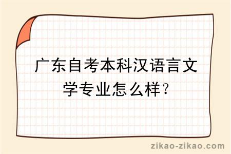 广东自考本科汉语言文学专业怎么样？