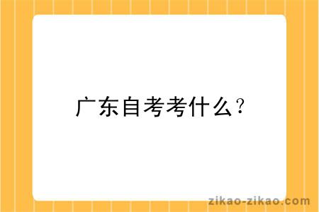 广东自考考什么？