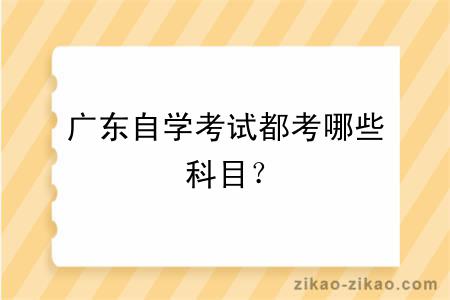 广东自学考试都考哪些科目？