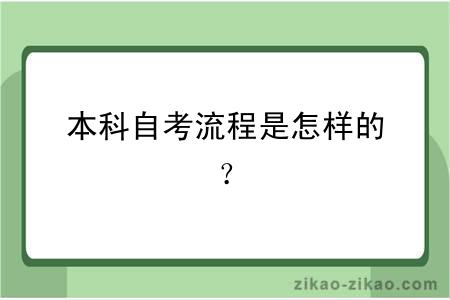 本科自考流程是怎样的？