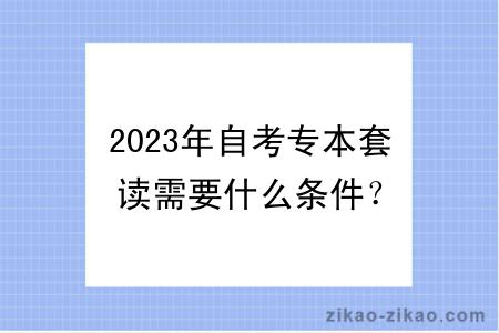 2023年自考专本套读需要什么条件？