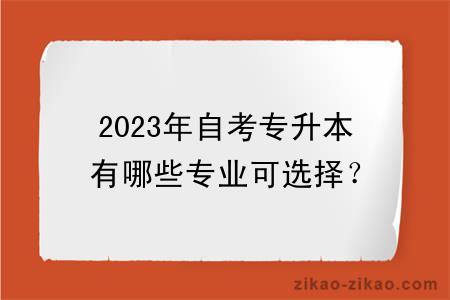 2023年自考专升本有哪些专业可选择？