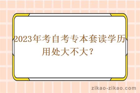 2023年考自考专本套读学历用处大不大？