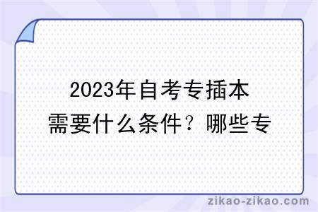 2023年自考专插本需要什么条件？哪些专业好？