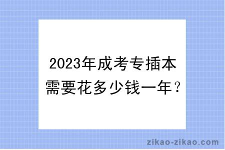 2023年成考专插本需要花多少钱一年？