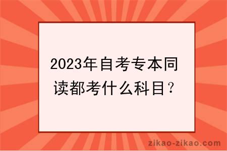 2023年自考专本同读都考什么科目？