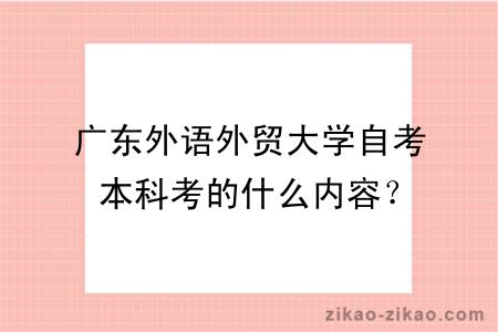 广东外语外贸大学自考本科考的什么内容？