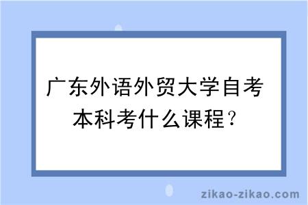 广东外语外贸大学自考本科考什么课程？