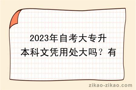 2023年自考大专升本科文凭用处大吗？有什么学习方式？