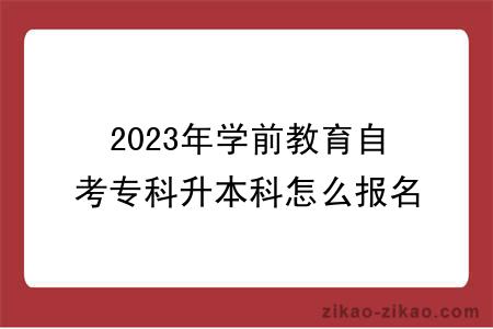 2023年学前教育自考专科升本科怎么报名？考什么？