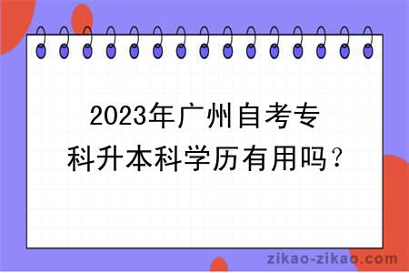 2023年广州自考专科升本科学历有用吗？