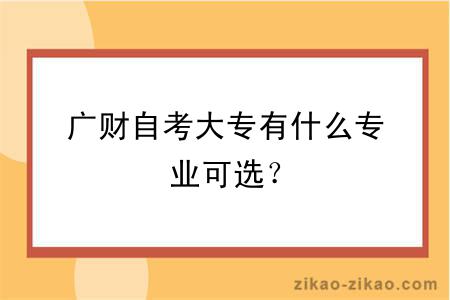 广财自考大专有什么专业可选？