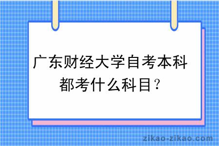 广东财经大学自考本科都考什么科目？