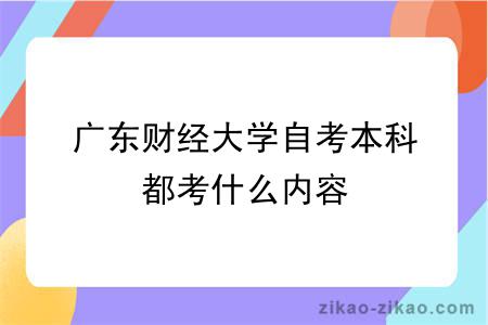 广东财经大学自考本科都考什么内容