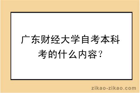 广东财经大学自考本科考的什么内容？