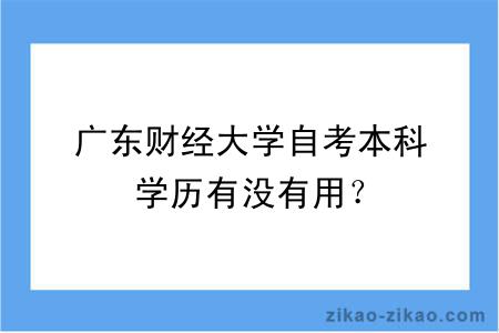 广东财经大学自考本科学历有没有用？