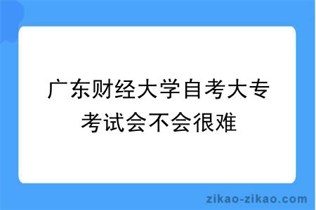 广东财经大学自考大专考试会不会很难