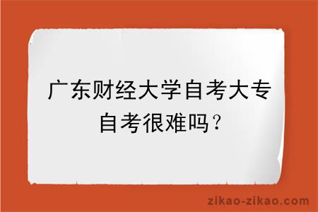 广东财经大学自考大专自考很难吗？